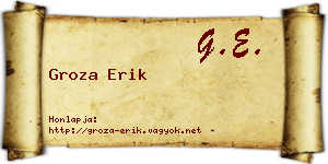 Groza Erik névjegykártya